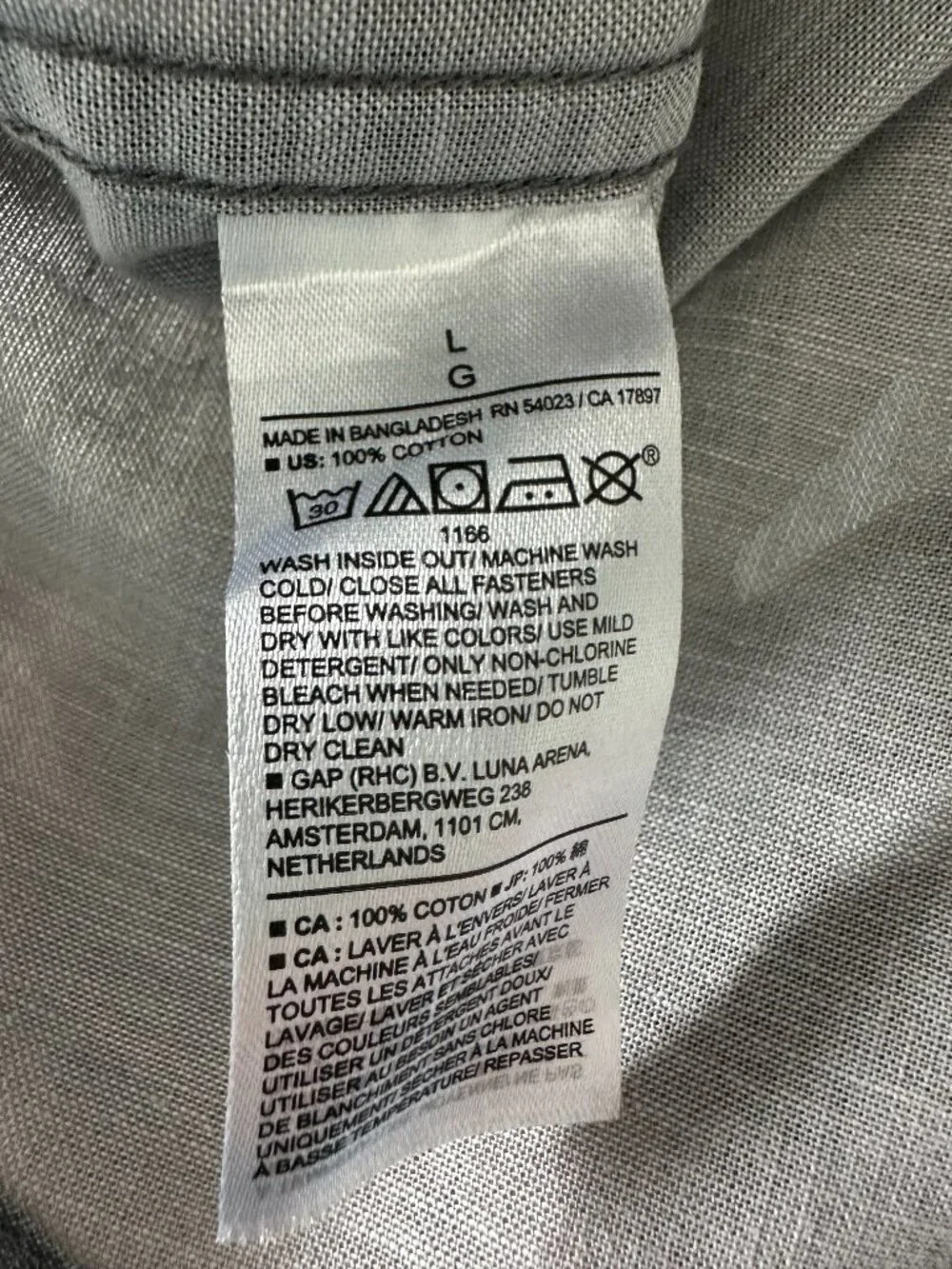 Banana Republic Gray Large 'Untucked Fit' Men's Short Sleeve Shirt 100% Cotton